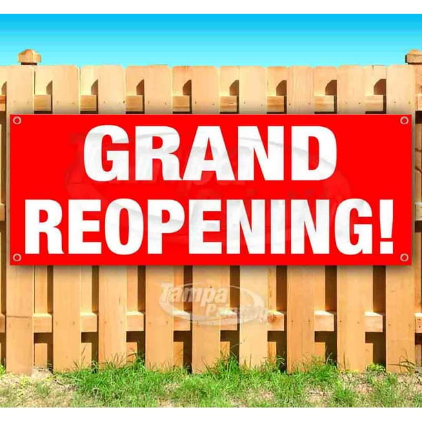 13 oz Banner Grand Re-Opening Coming Soon Heavy-Duty Vinyl Single-Sided with Metal Grommets Non-Fabric 13 oz Banner Grand Re-Opening Coming Soon Heavy-Duty Vinyl Single-Sided with Metal Grommets Non-Fabric